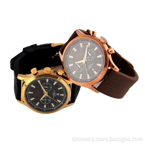 2014 Sport Series Mens Watch, Stainless Case, Silicone Band with Sub-Dials, Sport Watch